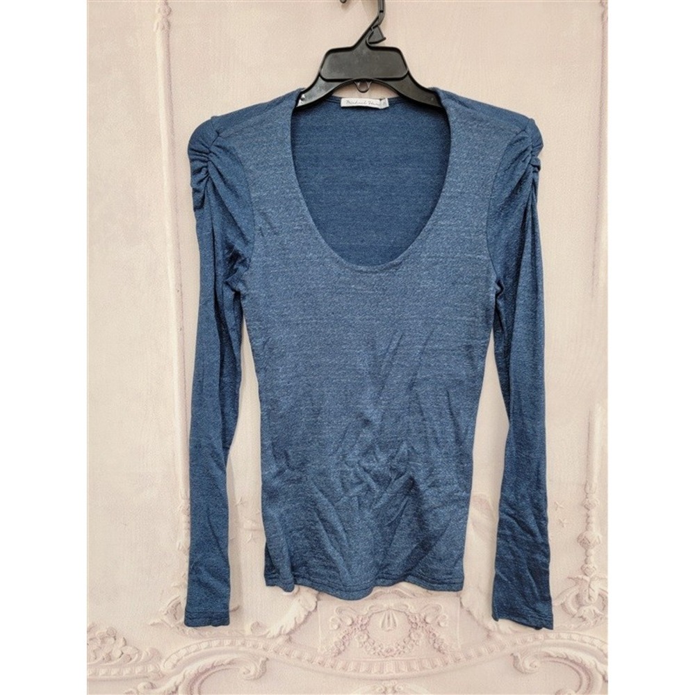 NWOT Michael Stars OS Long Sleeve T Shirt Blue Sparkle 121087
